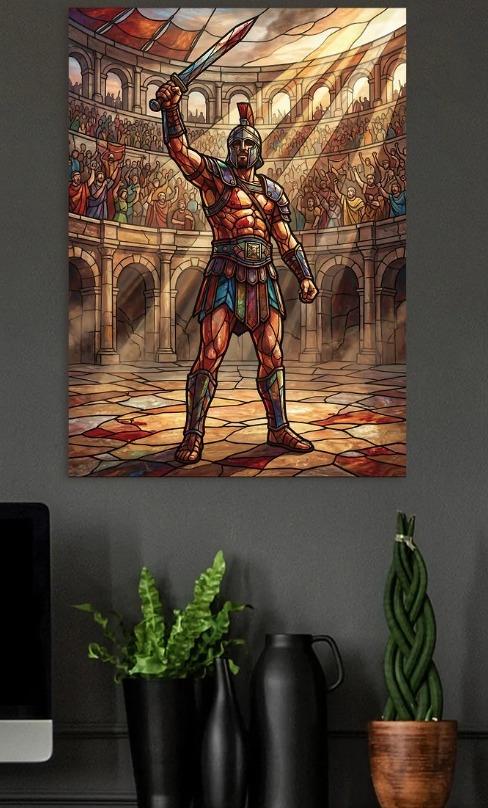 Gladiator Victorious in Arena